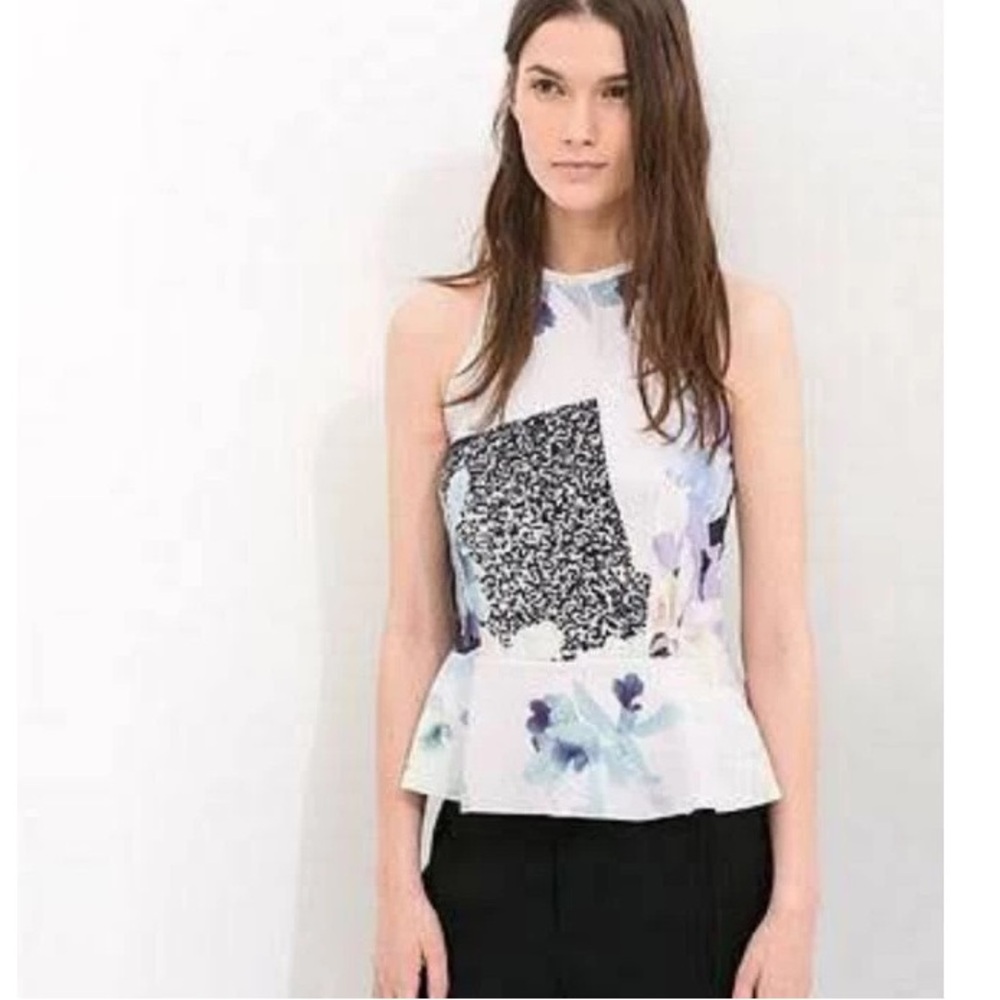 ZARA - womens floral peplum top